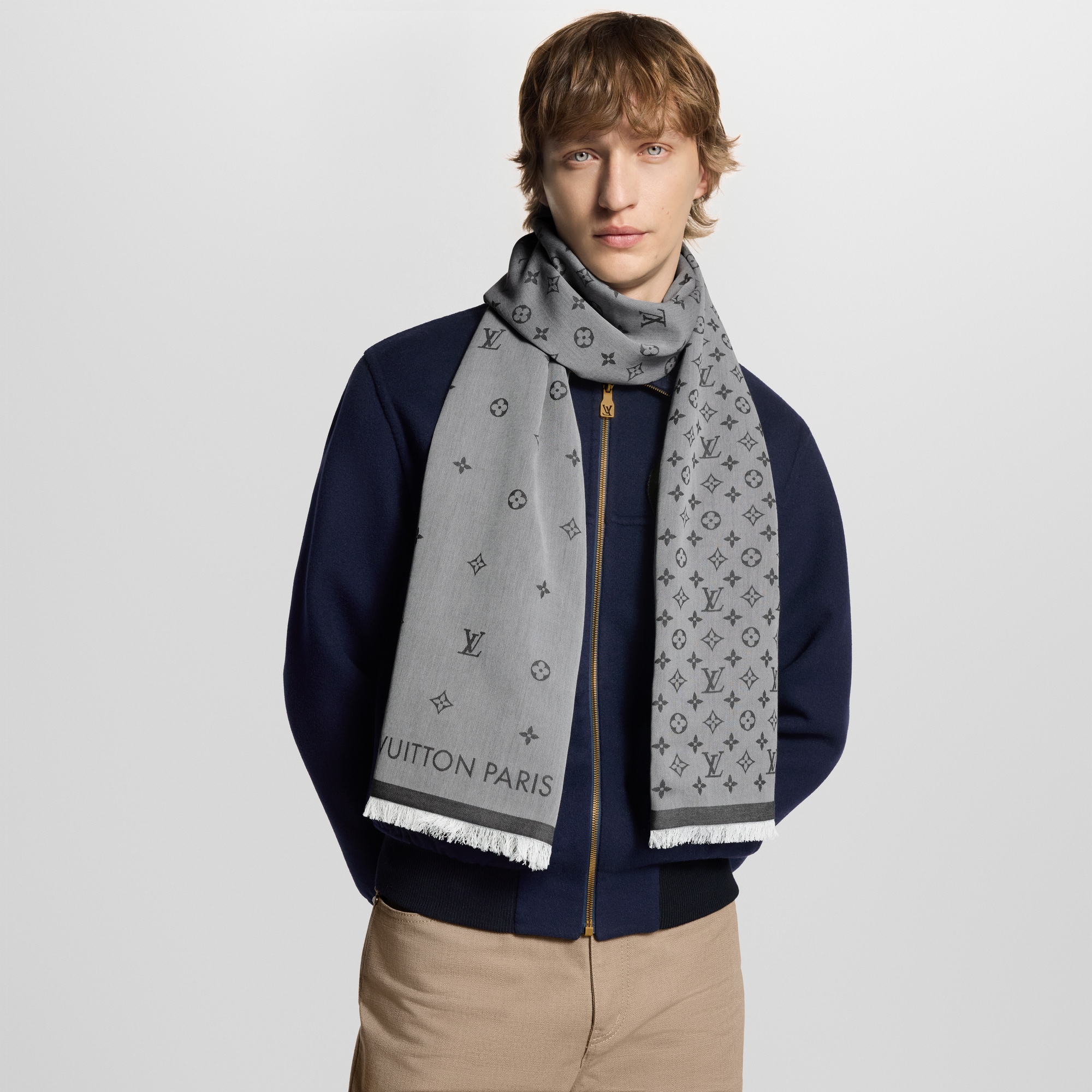LOUIS VUITTON モノグラム シルクストール All About Monogram Stole . - Luxury Accessories - M79737 Grey